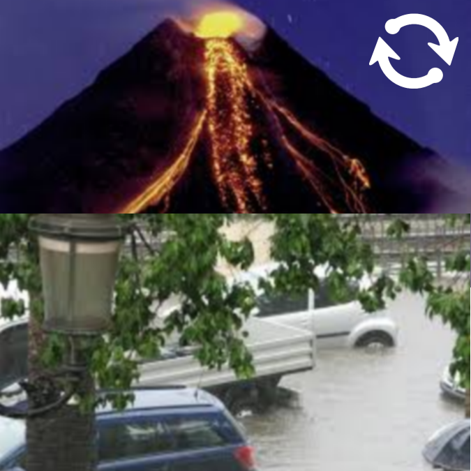 Volcan et innondation